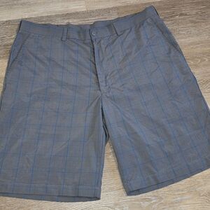Hogan Men's Gray and Blue Checkered Shorts
